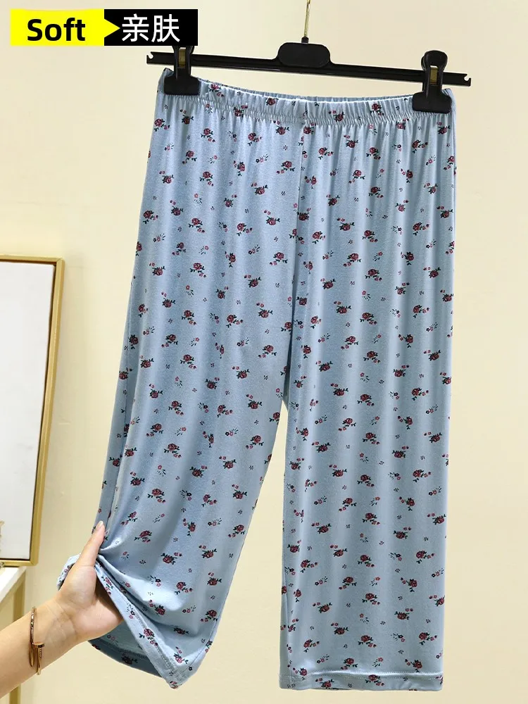 Свободные модальные брюки 7/8 длины, летние тонкие домашние штаны больших размеров, повседневные брюки с цветочным принтом, женская одежда для улицы, с высокой талией, широкие штанины
Свободные модальные брюки 7/8 длины, летние тонкие домашние штаны больших размеров, повседневные брюки с цветочным принтом, женская одежда для улицы, с высокой талией, широкие штанины