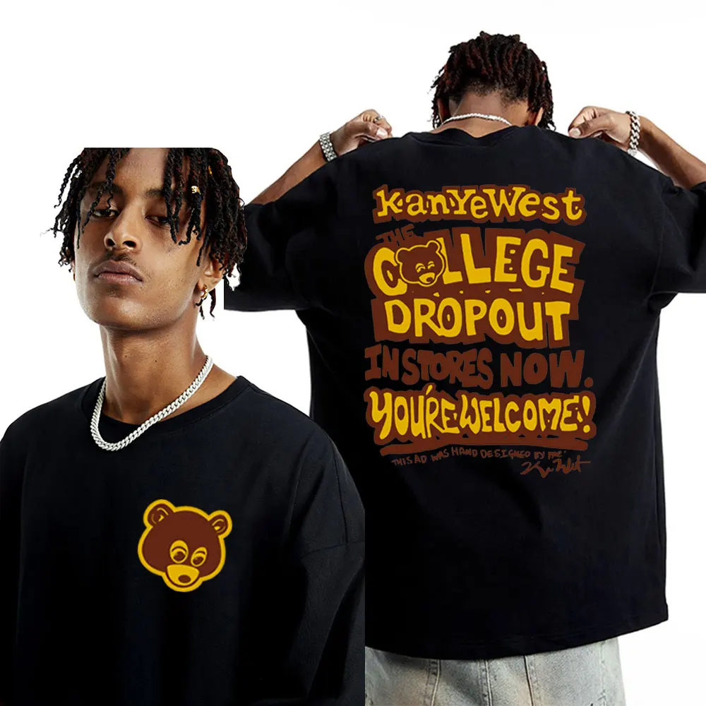 Rap Kanye West College Dropout Vintage Gothic T Shirt Men Women Fashion Hip Hop Oversized Short Sleeve T-shirt Streetwear Tees
Rap Kanye West College Dropout Vintage Gothic T Shirt Men Women Fashion Hip Hop Oversized Short Sleeve T-shirt Streetwear Tees
