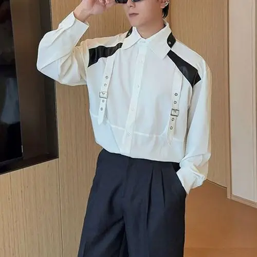 Personality Patchwork Long Sleeve Shirt Men's Unique Design Elegant Simple Versatile Shirt
Personality Patchwork Long Sleeve Shirt Men's Unique Design Elegant Simple Versatile Shirt