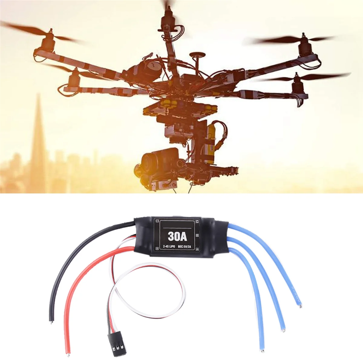 X65A_4PCS 2-4S 30A RC Brushless ESC Electric Speed Controller 5V 2A for 2 to 4S Lipo Battery DIY Multicopter Quadcopter
X65A_4PCS 2-4S 30A RC Brushless ESC Electric Speed Controller 5V 2A for 2 to 4S Lipo Battery DIY Multicopter Quadcopter