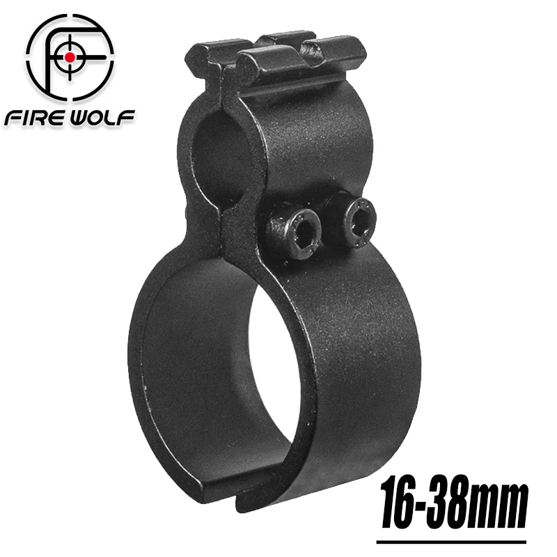 FIRE WOLF Dual Ring Adapter, Top 16mm Bottom 38mm Tube Clamp with 20mm mount For Flashlight Laser Sight
FIRE WOLF Dual Ring Adapter, Top 16mm Bottom 38mm Tube Clamp with 20mm mount For Flashlight Laser Sight