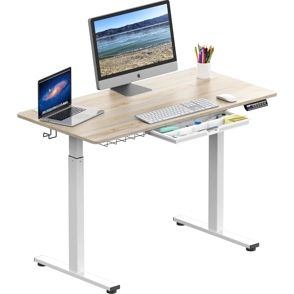 48-Inch Electric Height Adjustable Standing Desk with Drawer, Memory Preset and Cable Management Tray, Maple
48-Inch Electric Height Adjustable Standing Desk with Drawer, Memory Preset and Cable Management Tray, Maple