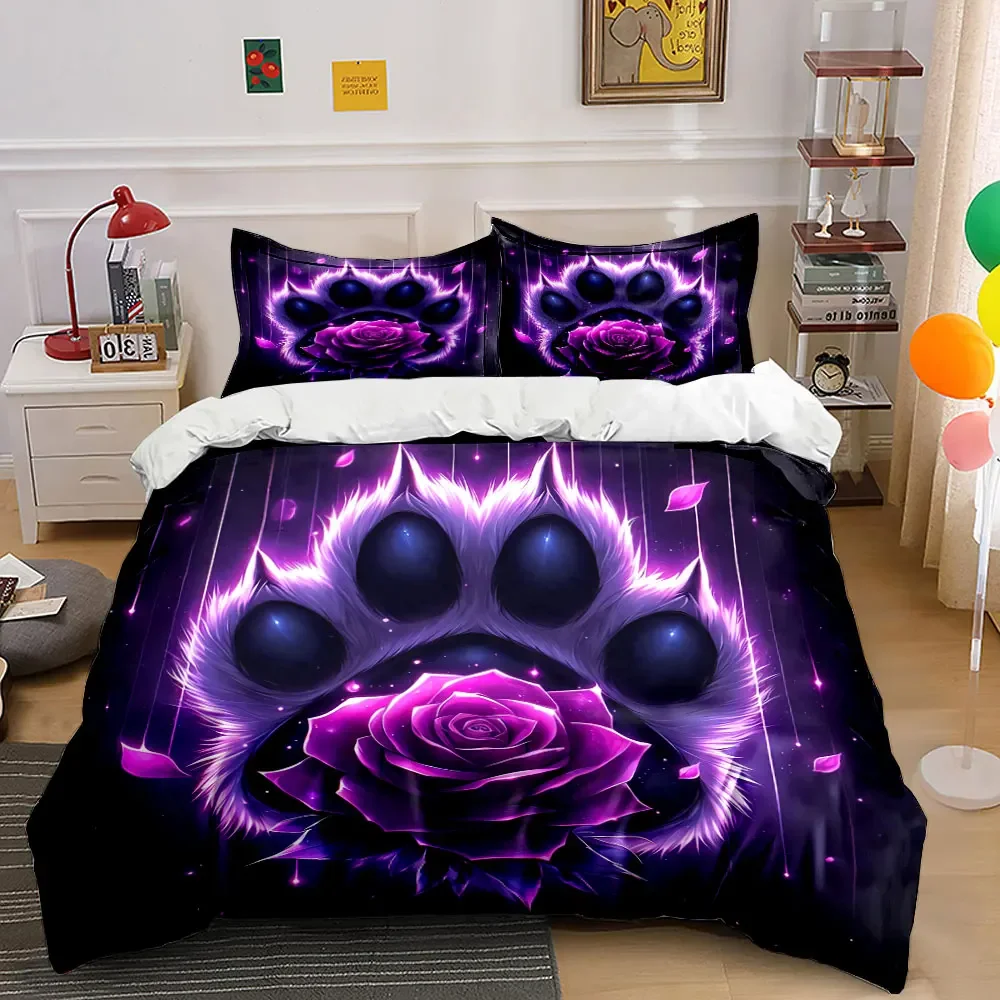 Purple Paw Rose Decorative Set Soft Comfortable Duvet Cover Bedding Set Included 1*Duvet Cover & 2*Pillowcases, gift
Purple Paw Rose Decorative Set Soft Comfortable Duvet Cover Bedding Set Included 1*Duvet Cover & 2*Pillowcases, gift