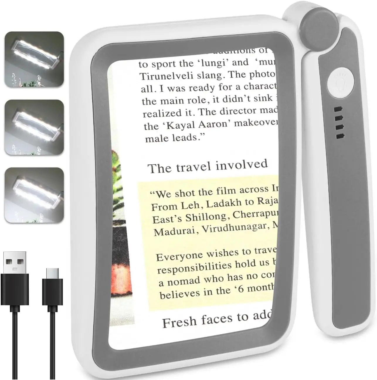 5X Rechargeable Magnifying Glass with LED Light for Reading, Large Rectangle Lens for Seniors, Low Vision, Folding Handheld
5X Rechargeable Magnifying Glass with LED Light for Reading, Large Rectangle Lens for Seniors, Low Vision, Folding Handheld