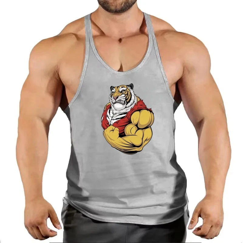 Men's Muscular Tiger Graphic Gym Stringer Vest - Quick Dry Fitness Wear, Y Back Bodybuilding Workout Sleeveless Muscle Shirt
Men's Muscular Tiger Graphic Gym Stringer Vest - Quick Dry Fitness Wear, Y Back Bodybuilding Workout Sleeveless Muscle Shirt