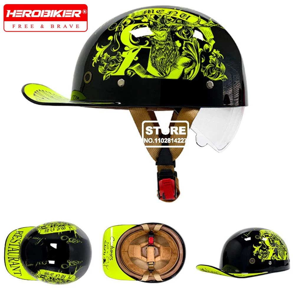Vintage Moto Helmet DOT Certification Protection Cap Retro Motorcycle Helmet Men Women Baseball Cap Half Helmet
Vintage Moto Helmet DOT Certification Protection Cap Retro Motorcycle Helmet Men Women Baseball Cap Half Helmet