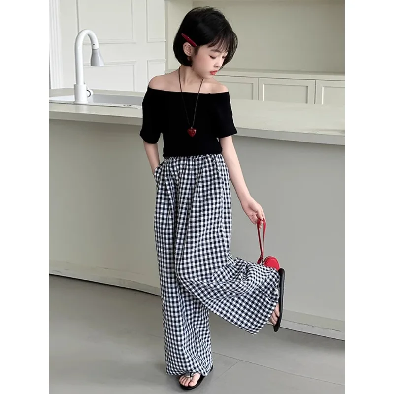 Cool and Sa Girls' Summer Suit 2025 New Girls' Summer Off-Shoulder Short Sleeve Korean Wear Two-piece Set
Cool and Sa Girls' Summer Suit 2025 New Girls' Summer Off-Shoulder Short Sleeve Korean Wear Two-piece Set