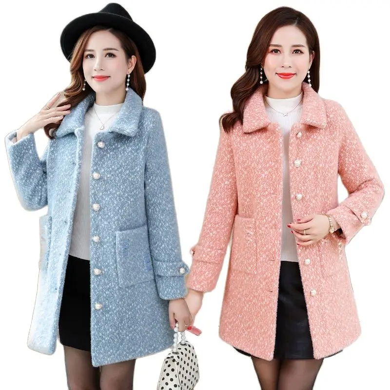 Nice Pop Winter Women Jacket Imitation Mink Cashmere Warm Coat Mid Aged Mid Long Outerwear Casual Female Woolen Coat Tops R887
Nice Pop Winter Women Jacket Imitation Mink Cashmere Warm Coat Mid Aged Mid Long Outerwear Casual Female Woolen Coat Tops R887