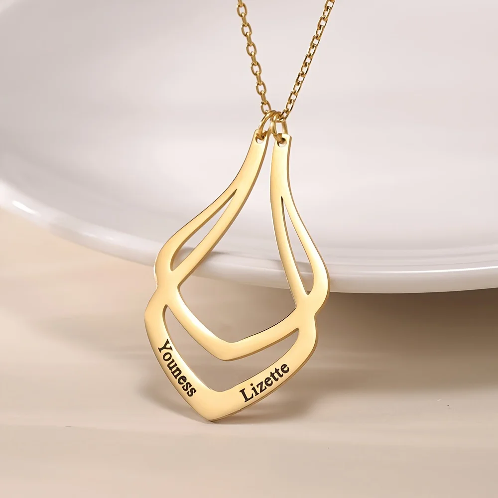 Elegant Engraved Name Necklace 18K Golden Plated Waterdrop Stainless Steel Pendant Necklace for Women Mom
Elegant Engraved Name Necklace 18K Golden Plated Waterdrop Stainless Steel Pendant Necklace for Women Mom