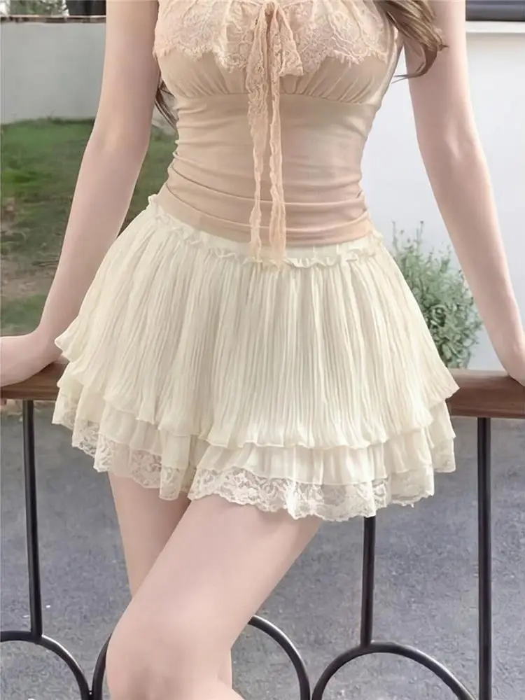 Sweet Style Short Puffy Skirt with Lace And Mesh A-Line Princess Skirt for Women High Waist Cake Skirt Batwing Type
Sweet Style Short Puffy Skirt with Lace And Mesh A-Line Princess Skirt for Women High Waist Cake Skirt Batwing Type