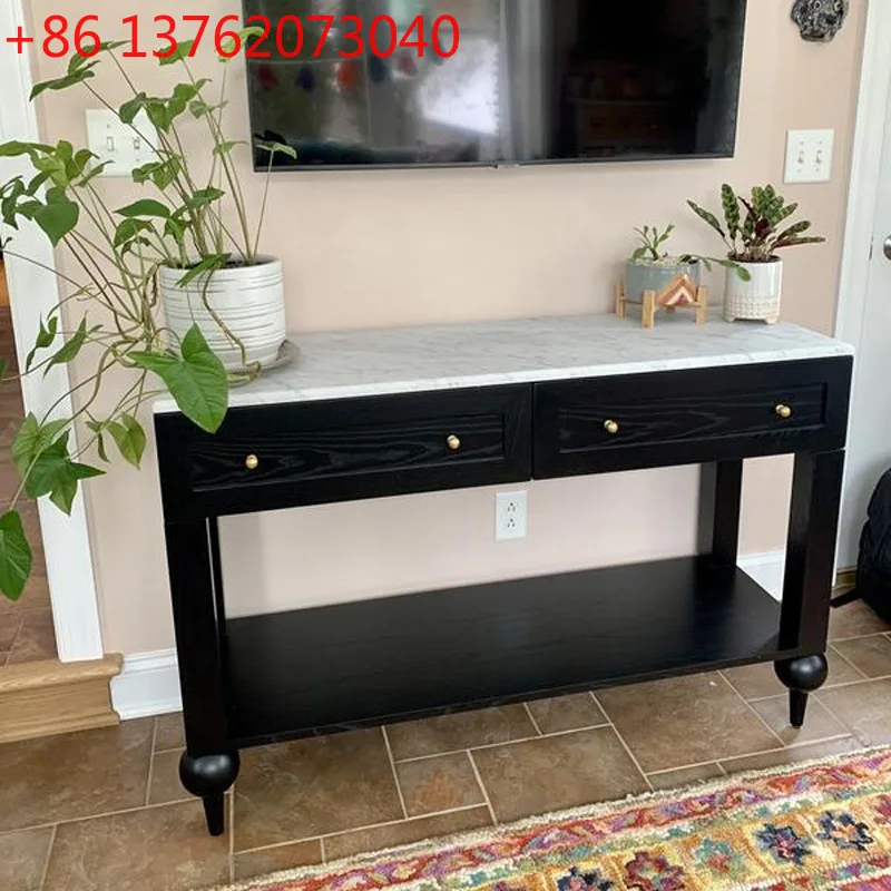 American light luxury entrance table French retro drawer cabinet against the wall small apartment
American light luxury entrance table French retro drawer cabinet against the wall small apartment