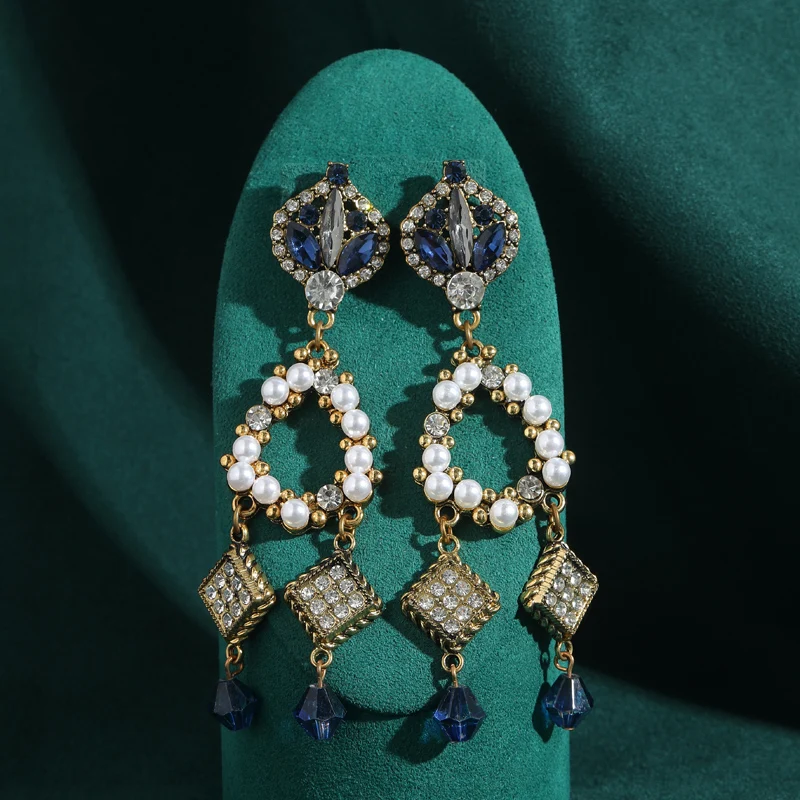 Big Luxury Blue Pearl Earrings Drop Crystal Dangle For Woman Bohemian Jewelry Vintage Designer Wedding Accessories 2025 Trend
Big Luxury Blue Pearl Earrings Drop Crystal Dangle For Woman Bohemian Jewelry Vintage Designer Wedding Accessories 2025 Trend