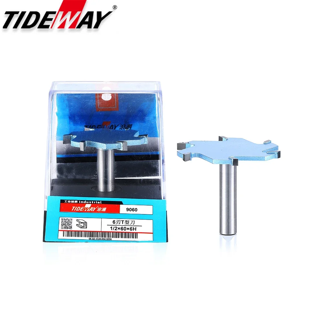 Tideway 1/2 Shank 6 Blades T Slot Cutter Carbide Groove Milling Cutter CNC Tool For Hard Wood Slotting Woodworking Router Bit
Tideway 1/2 Shank 6 Blades T Slot Cutter Carbide Groove Milling Cutter CNC Tool For Hard Wood Slotting Woodworking Router Bit