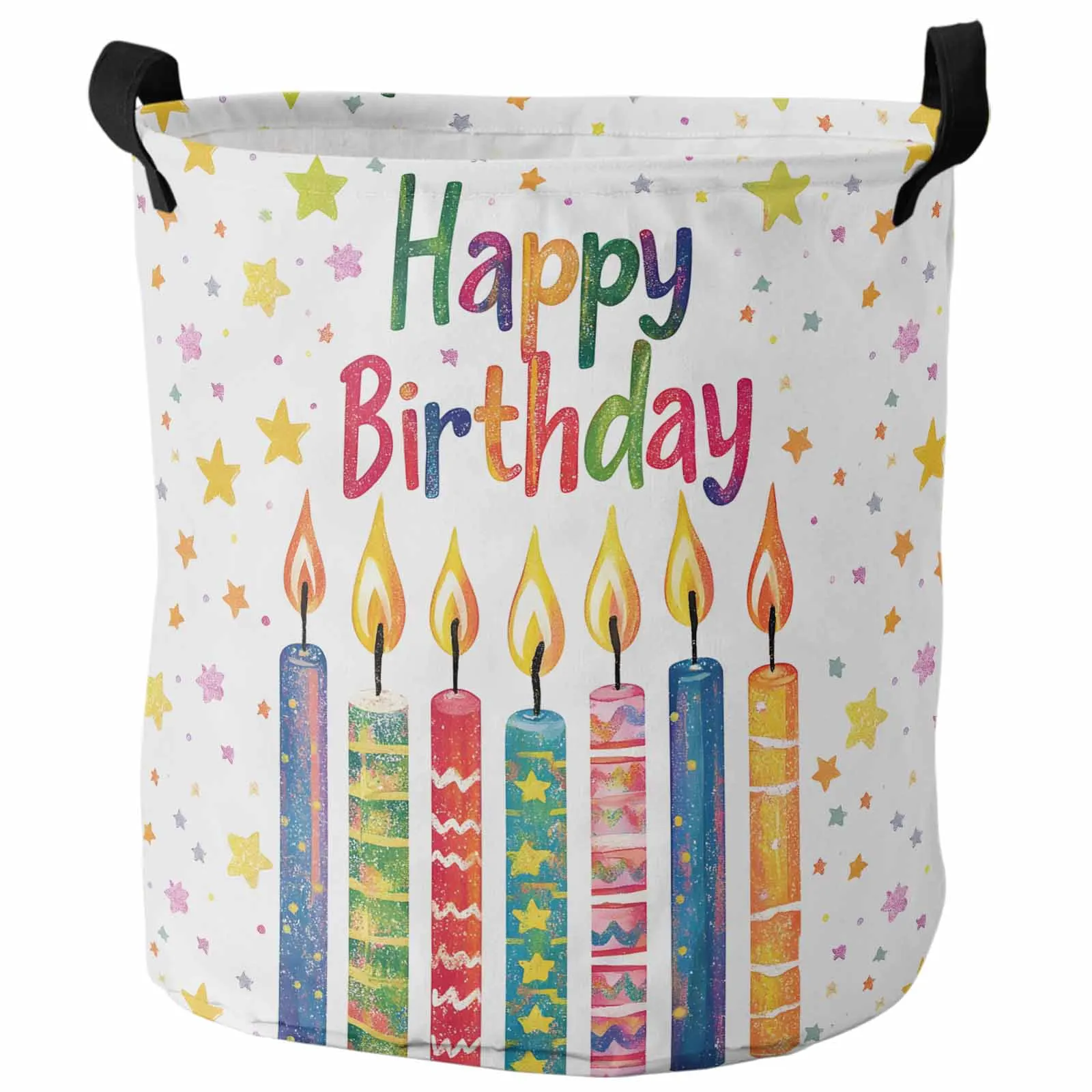Celebration Happy Birthday Colored Candles Dirty Laundry Basket Foldable Waterproof Clothing Children Toy Storage Basket
Celebration Happy Birthday Colored Candles Dirty Laundry Basket Foldable Waterproof Clothing Children Toy Storage Basket