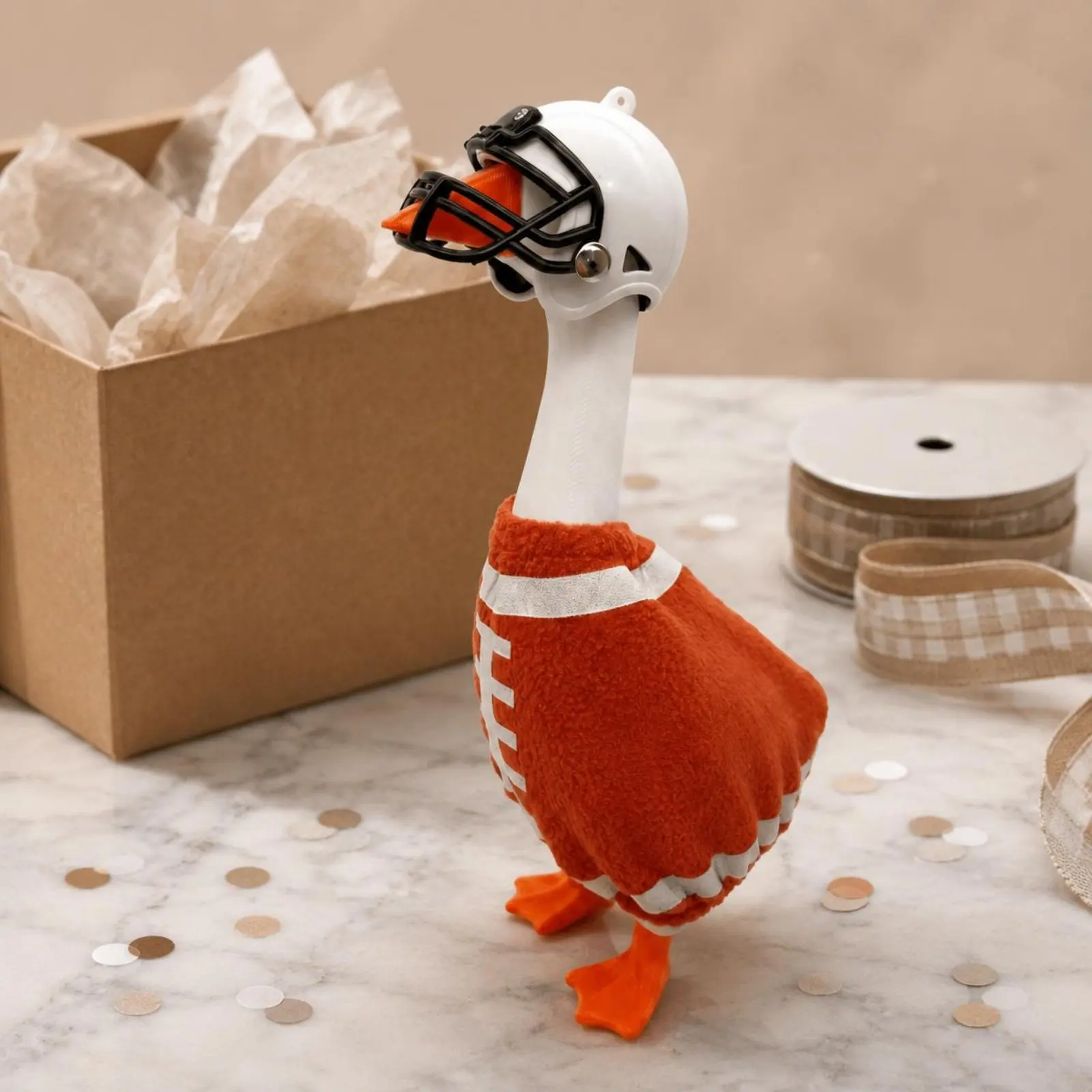 Football Goose Costume Striped Goose Figurine Costume Lace-Print Funny
Football Goose Costume Striped Goose Figurine Costume Lace-Print Funny