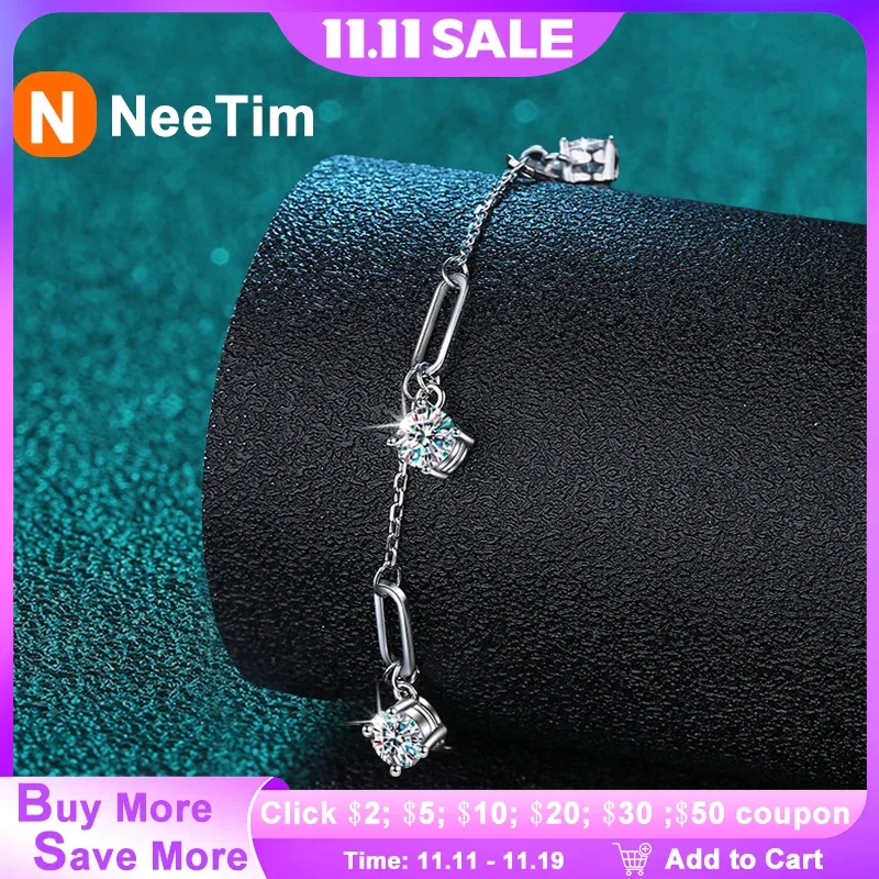 NeeTim All Moissanite Bracelets for Women s925 Sterling Silver with Gold Plated Lab Diamond Women Luxury Chain Bracelet Jewelry
NeeTim All Moissanite Bracelets for Women s925 Sterling Silver with Gold Plated Lab Diamond Women Luxury Chain Bracelet Jewelry