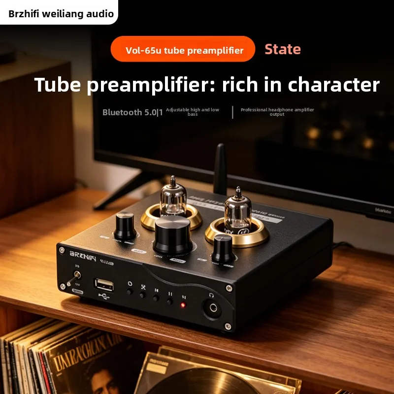 Brzhifi vacuum tube audiophile preamplifier with bluetooth 5.0 lossless player, app song selection, and radio
Brzhifi vacuum tube audiophile preamplifier with bluetooth 5.0 lossless player, app song selection, and radio