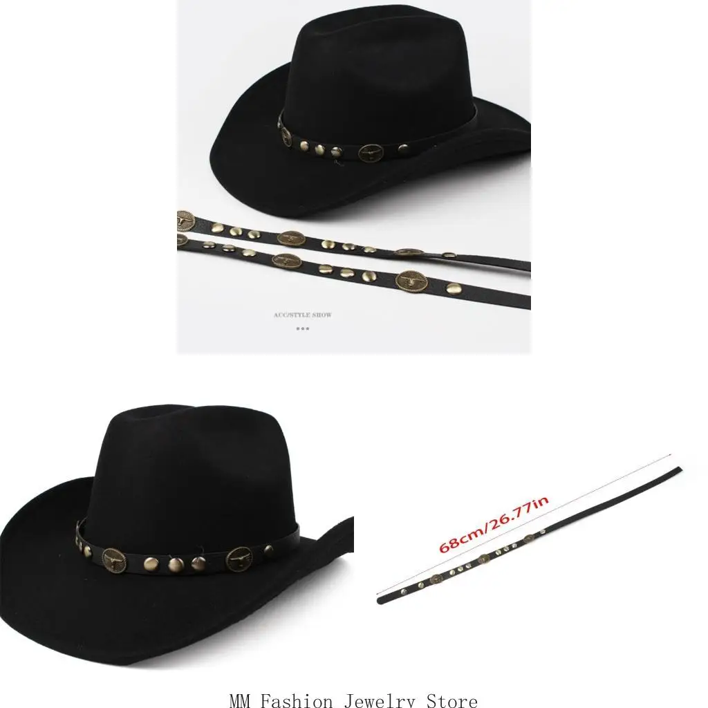 Western Outfit Hat Band Black Strap With Head Medallions D0UB
Western Outfit Hat Band Black Strap With Head Medallions D0UB