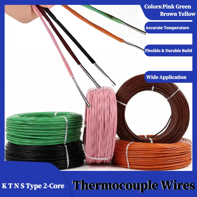 High Temperature PTFE Insulated K T N S Type Thermocouple Wire, 2-Core Shielded Cable for Industrial Measurement 1-10 Meters
High Temperature PTFE Insulated K T N S Type Thermocouple Wire, 2-Core Shielded Cable for Industrial Measurement 1-10 Meters