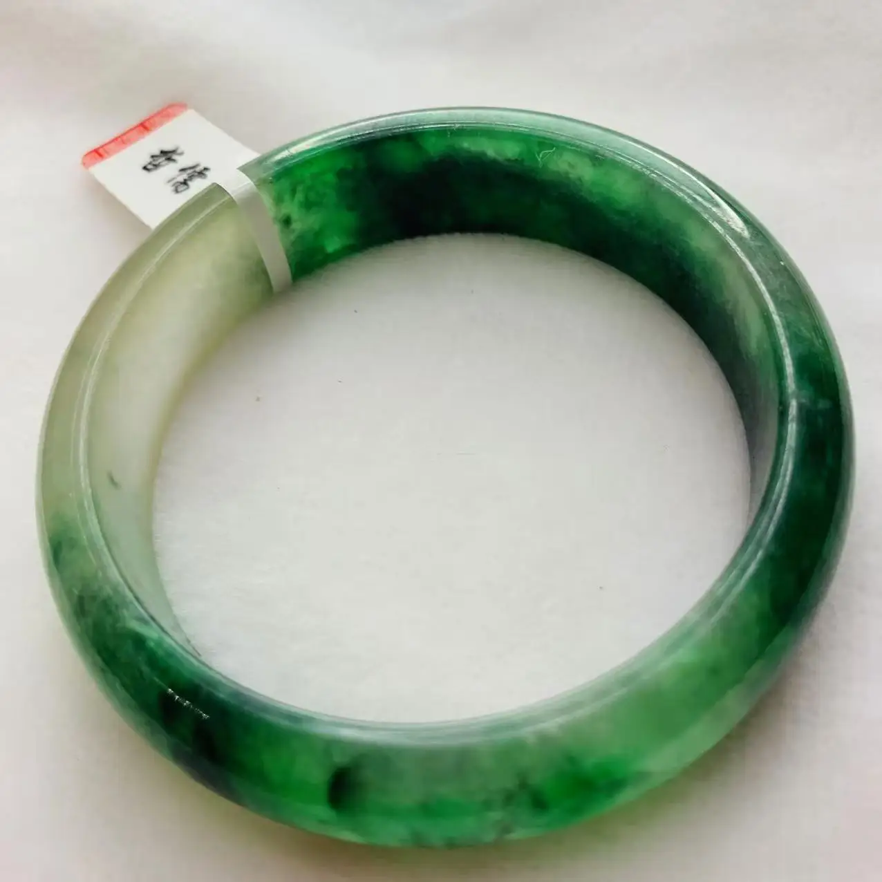 One Item, One Picture Zheru Jewelry Natural Myanmar Jade Green Double Color 54mm Bracelet 
One Item, One Picture Zheru Jewelry Natural Myanmar Jade Green Double Color 54mm Bracelet