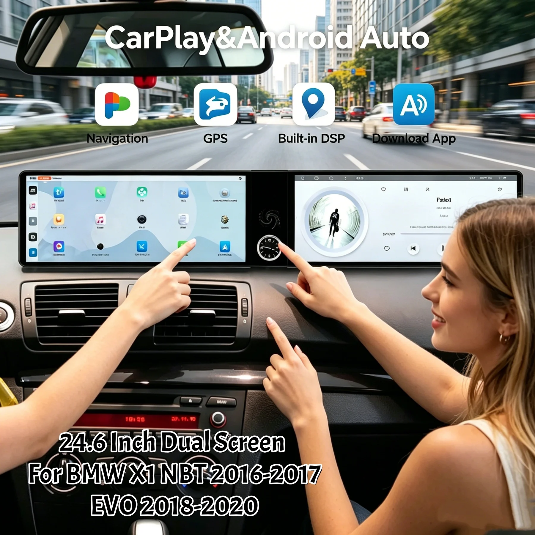 Dual 12.3 INCH Screen Car Radio Android For BMW X1 NBT 2016-2017/EVO 2018-2020 Video CarPlay GPS Navigation Stereo Head Unit 4G
Dual 12.3 INCH Screen Car Radio Android For BMW X1 NBT 2016-2017/EVO 2018-2020 Video CarPlay GPS Navigation Stereo Head Unit 4G
