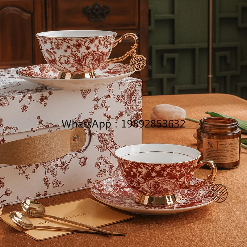 CJRose European ceramic bone china coffee cup set retro English afternoon tea set
CJRose European ceramic bone china coffee cup set retro English afternoon tea set