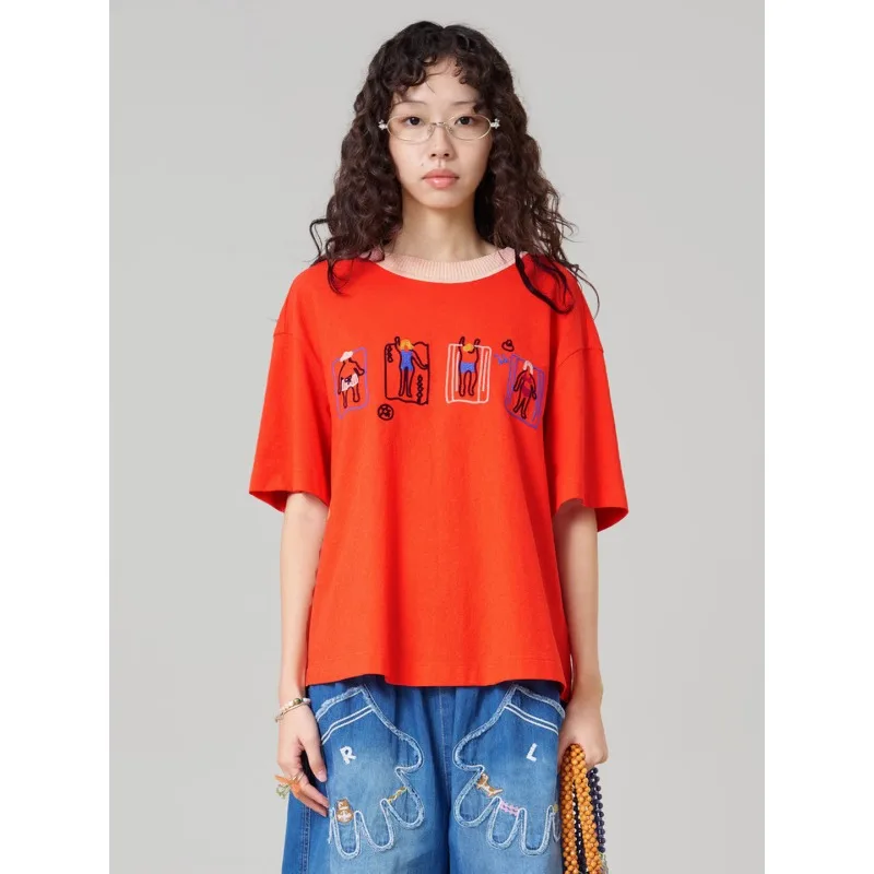 MOVEUP Round Neck Short Sleeved T-Shirt 2026 Summer New Character Embroidered Contrasting Collar Knitted Top For Women 3ELX10595
MOVEUP Round Neck Short Sleeved T-Shirt 2026 Summer New Character Embroidered Contrasting Collar Knitted Top For Women 3ELX10595