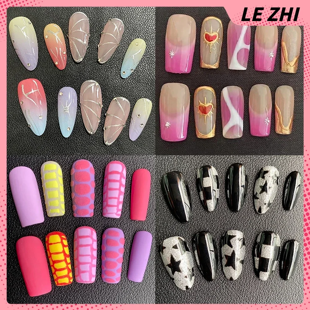 10Pcs Handmade Long Coffin Almond Press On Nails Spice Girl French Style Hand-Drawn Line Diamond Pearl Snowflake Artificial Nail
10Pcs Handmade Long Coffin Almond Press On Nails Spice Girl French Style Hand-Drawn Line Diamond Pearl Snowflake Artificial Nail
