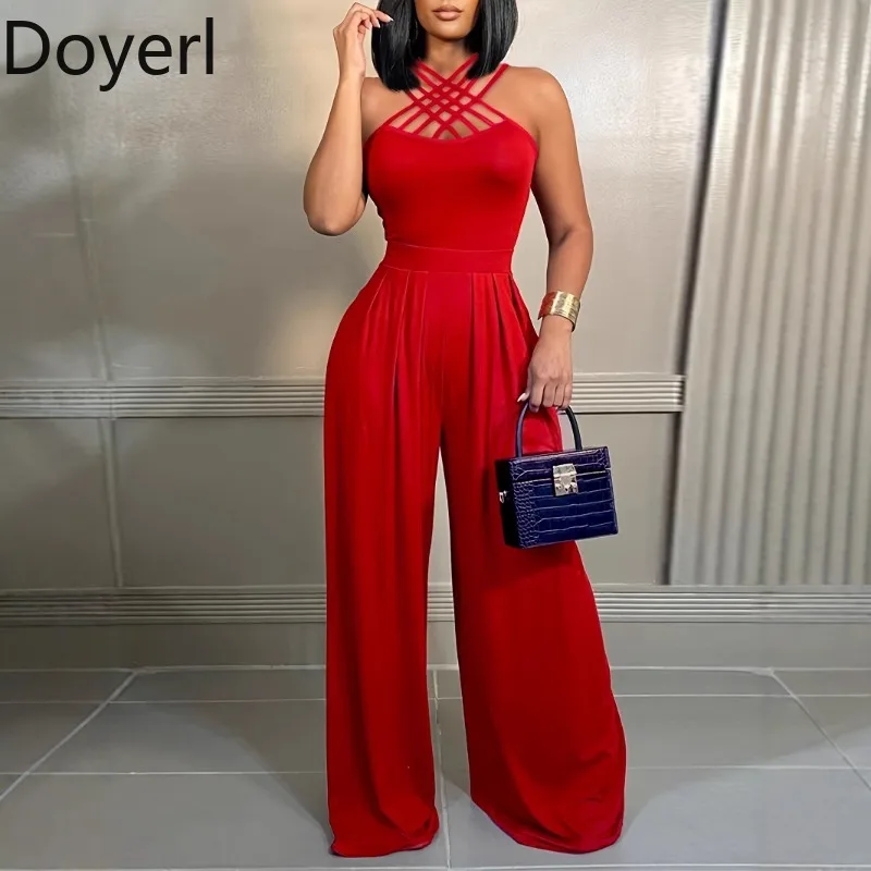 Doyerl Party Club Solid Jumpsuits for Woman Sleeveless Spaghetti Strap Backless High Waist Wide Leg Overalls One Pieces Romper
Doyerl Party Club Solid Jumpsuits for Woman Sleeveless Spaghetti Strap Backless High Waist Wide Leg Overalls One Pieces Romper