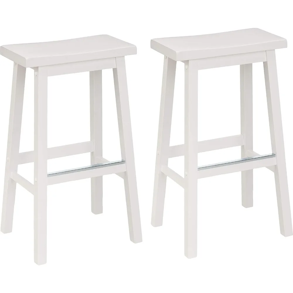 Solid Wood Saddle-Seat Kitchen Island Counter Barstool Set - 29-Inch Height, White - Set of 2
Solid Wood Saddle-Seat Kitchen Island Counter Barstool Set - 29-Inch Height, White - Set of 2