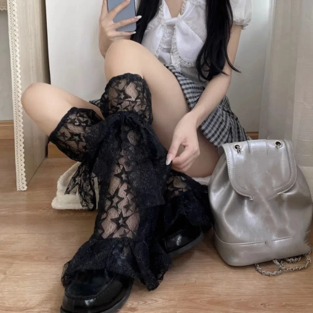 Trendy Lace-up Bow JK Calf Long Socks Transparent Lolita Y2k Loose Stockings Sweet Mesh Mid-tube Stockings Spring Summer 
Trendy Lace-up Bow JK Calf Long Socks Transparent Lolita Y2k Loose Stockings Sweet Mesh Mid-tube Stockings Spring Summer