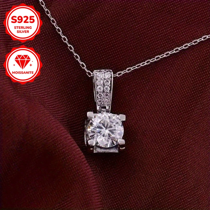 1pc 1ct An S925 Sterling Silver Moissanite Pendant Necklace, An Elegant and Exquisite Jewelry Gift, Suitable for All Seasons.
1pc 1ct An S925 Sterling Silver Moissanite Pendant Necklace, An Elegant and Exquisite Jewelry Gift, Suitable for All Seasons.