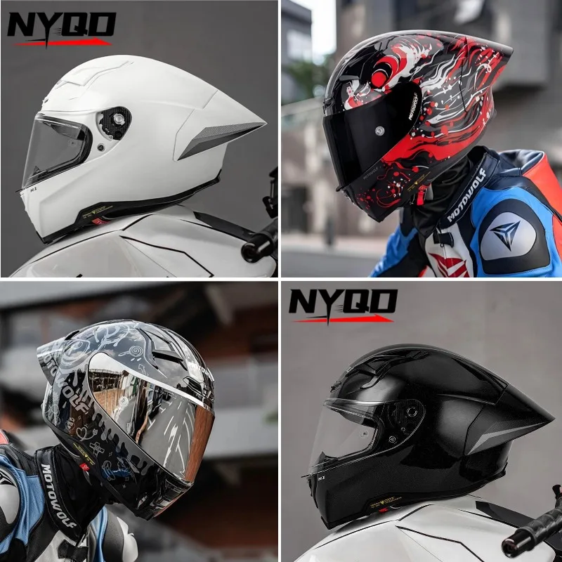 Motorcycle Full Face Helmet Large Rear Wing Four Seasons Summer Windproof Anti-collision Full Cover Helmet for Motorbike
Motorcycle Full Face Helmet Large Rear Wing Four Seasons Summer Windproof Anti-collision Full Cover Helmet for Motorbike