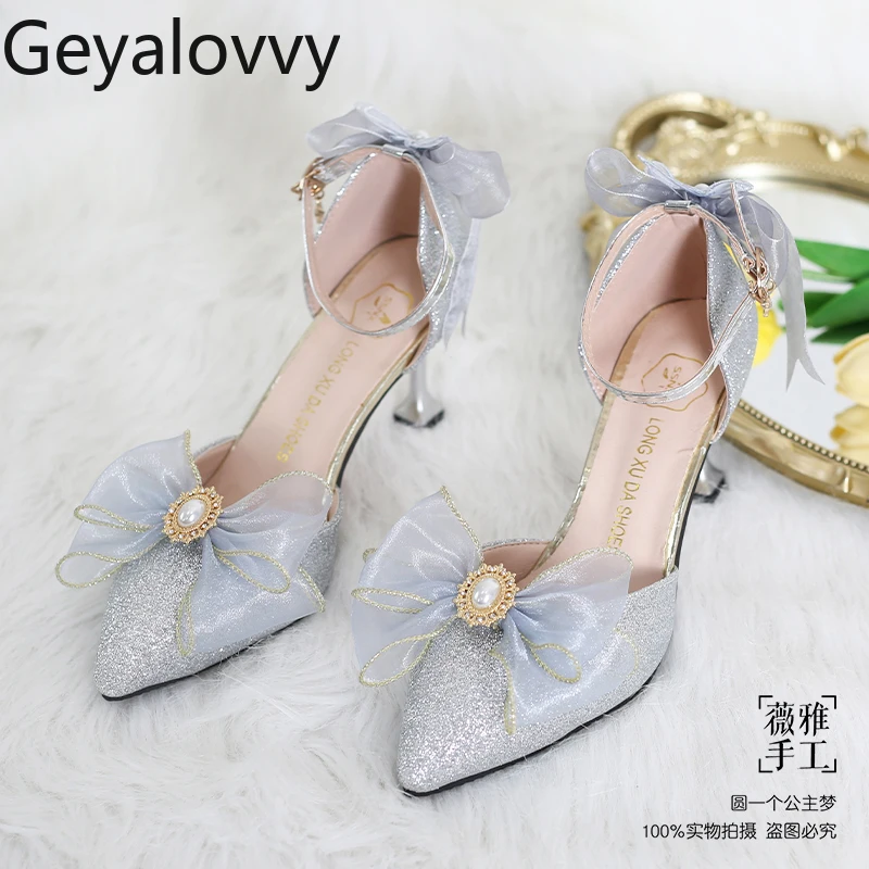 Lolita Original Japanese Style Handmade Bow High Heels Summer Sweet Girls Versatile Pointed Sequin Daily Party Heeled Shoes
Lolita Original Japanese Style Handmade Bow High Heels Summer Sweet Girls Versatile Pointed Sequin Daily Party Heeled Shoes