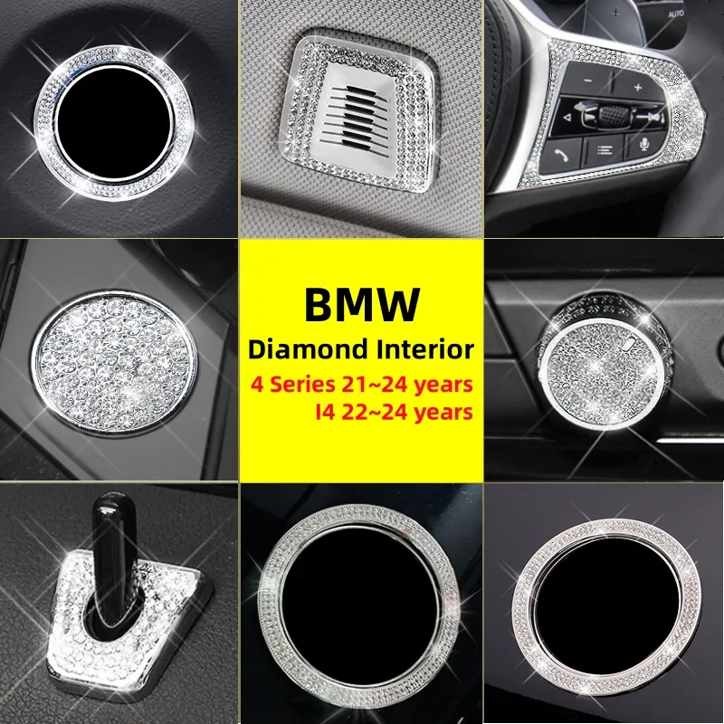 For BMW 4 Series 21~24years I4 22~24years One click start Ring Air Conditioner Vent Cover Multimedia Knob Diamond Decorate Trim
For BMW 4 Series 21~24years I4 22~24years One click start Ring Air Conditioner Vent Cover Multimedia Knob Diamond Decorate Trim