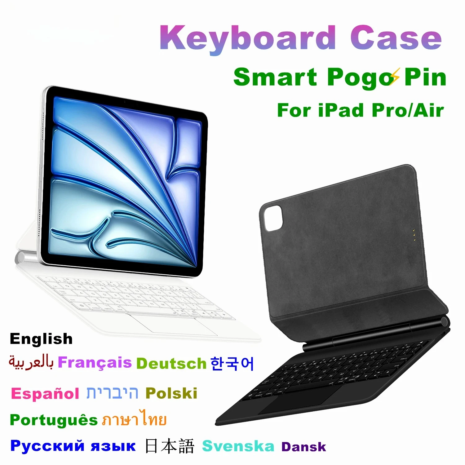 Pogo Pin Magic Keyboard For iPad Pro 11 12.9 13 M3 M2 Air 5th 4th 6th Multi-touch Direct Connection Smart Cover Case Backlight
Pogo Pin Magic Keyboard For iPad Pro 11 12.9 13 M3 M2 Air 5th 4th 6th Multi-touch Direct Connection Smart Cover Case Backlight