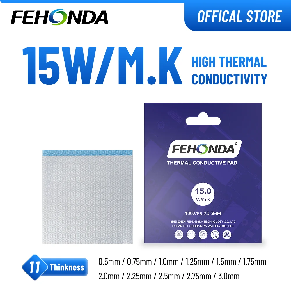 FEHONDA Thermal Pads for CPU GPU PC RTX5060 Processor High Quality Soft Silicone Thermal Pad 0.5/1.0/1.5/1.75/2.0/2.5/3.0mm
FEHONDA Thermal Pads for CPU GPU PC RTX5060 Processor High Quality Soft Silicone Thermal Pad 0.5/1.0/1.5/1.75/2.0/2.5/3.0mm