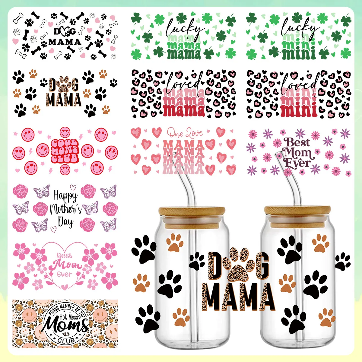Mama UV DTF Cup Wrap Coffee Rub on Transfers for Waterproof Craft UV DTF for 16OZ Libbey Glass Cups Transfer Cup Stickers Decals
Mama UV DTF Cup Wrap Coffee Rub on Transfers for Waterproof Craft UV DTF for 16OZ Libbey Glass Cups Transfer Cup Stickers Decals