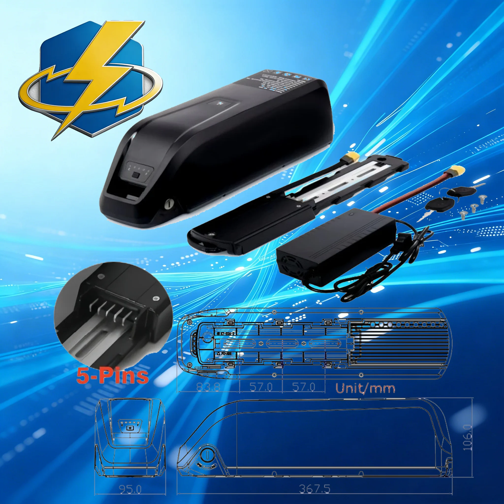 JULI 5 Pins 18650 Battery Pack 48V 10Ah 15Ah 20Ah Waterproof 5V USB Charging For Bafang BBS02 BBS03 BBSHD Motor
JULI 5 Pins 18650 Battery Pack 48V 10Ah 15Ah 20Ah Waterproof 5V USB Charging For Bafang BBS02 BBS03 BBSHD Motor