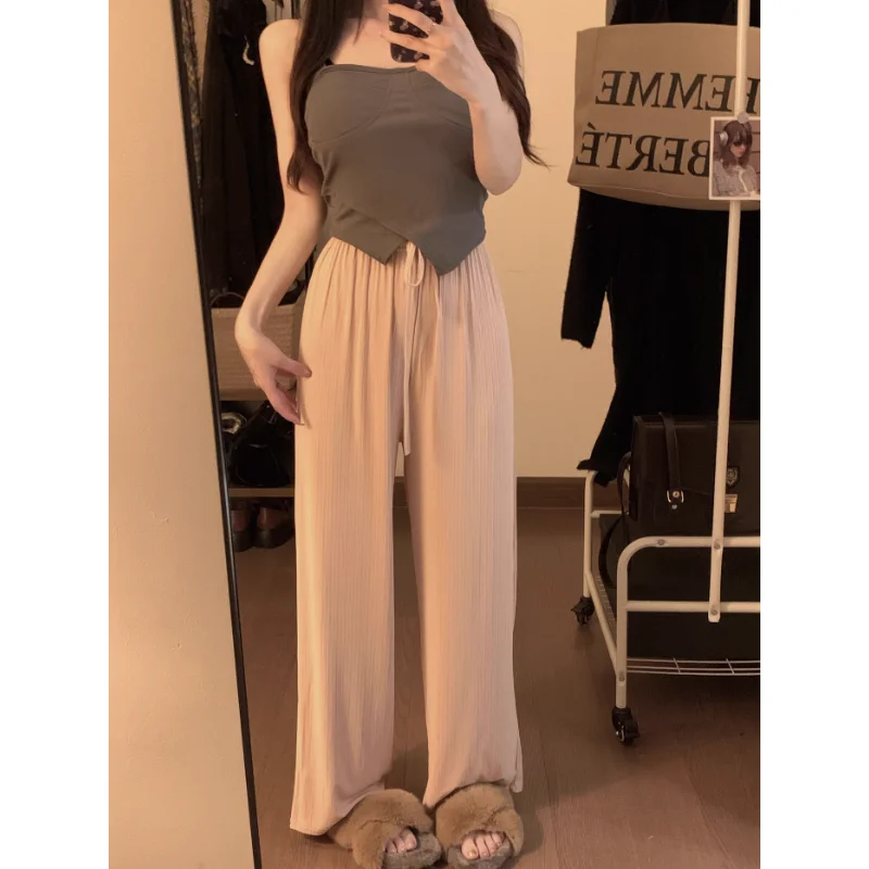 Women Clothing 2023 New Elastic Waist Drawstring Casual Pants Spring Summer New Loose High Waist Wide Leg Pants and Trousers
Women Clothing 2023 New Elastic Waist Drawstring Casual Pants Spring Summer New Loose High Waist Wide Leg Pants and Trousers