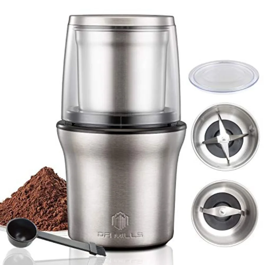 2 in 1 Stainless Steel Electric Spice and Coffee Grinder for Kitchen Use Removable Cups Dishwasher Safe Silver Color High Effic
2 in 1 Stainless Steel Electric Spice and Coffee Grinder for Kitchen Use Removable Cups Dishwasher Safe Silver Color High Effic
