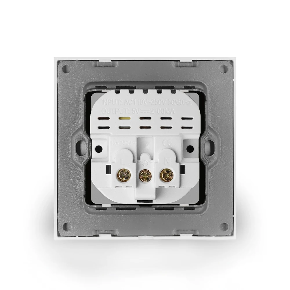 EU Wall USB Power Socket,5V 2.1A Electrical Outlet,86mm*86mm 16A Dual USB Port IOS Android Phone Charging Port Plug Socket
EU Wall USB Power Socket,5V 2.1A Electrical Outlet,86mm*86mm 16A Dual USB Port IOS Android Phone Charging Port Plug Socket