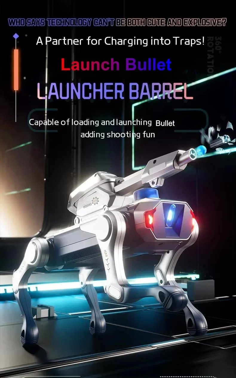 2.4G Lanuch Bullet RC Dog APP Control Robot Dog Smart Sensing Four Leg Dog Robot Pick Up Items DEMO Walking Stunt RC Robot Gifts
2.4G Lanuch Bullet RC Dog APP Control Robot Dog Smart Sensing Four Leg Dog Robot Pick Up Items DEMO Walking Stunt RC Robot Gifts