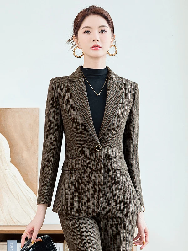 Elegant One-Button Suit Set Women's Professional Workwear Commute Formal Outfit Spring Autumn Thickened Long Sleeve Polyester
Elegant One-Button Suit Set Women's Professional Workwear Commute Formal Outfit Spring Autumn Thickened Long Sleeve Polyester