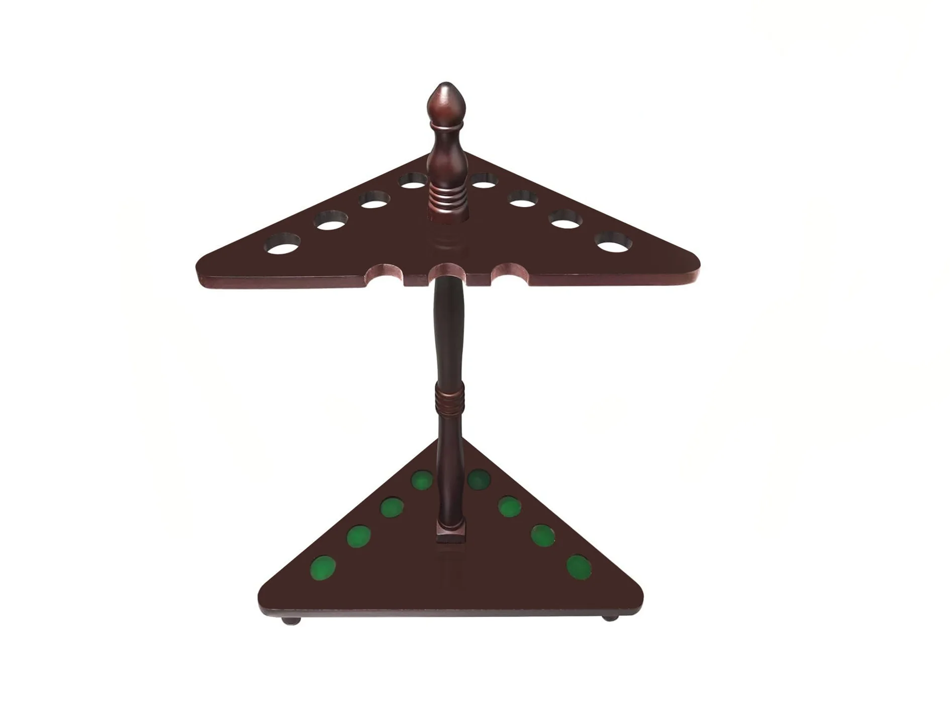 Billiard Snooker/Pool Cue Rack Cue Holder Solid Wood Structure Triangle Shape Corner Style Floor Stand, 9 holes contain 9 Cues 
Billiard Snooker/Pool Cue Rack Cue Holder Solid Wood Structure Triangle Shape Corner Style Floor Stand, 9 holes contain 9 Cues