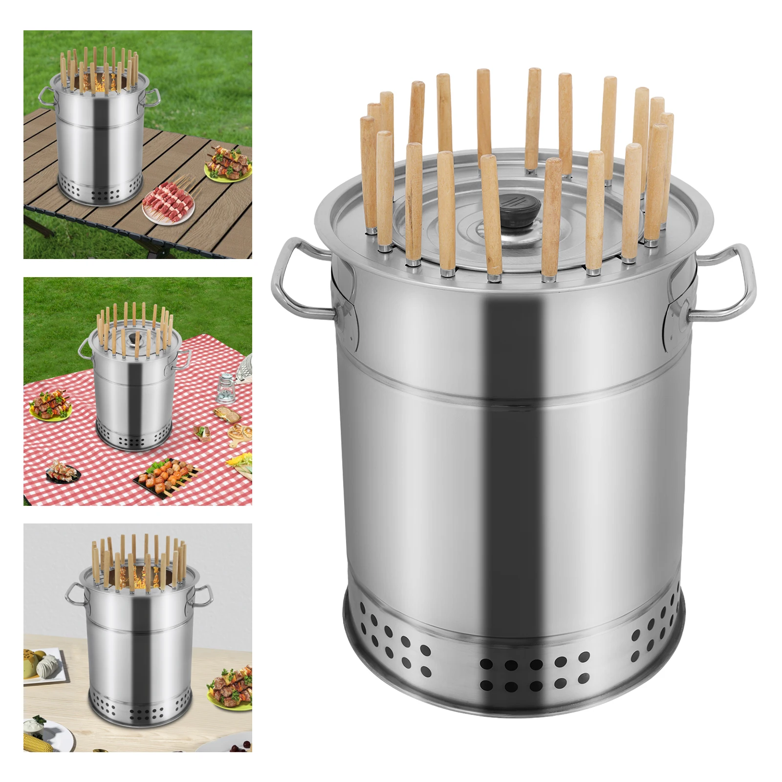 Вертикальный компактный угольный гриль 2-в-1 с режимом гриля и 20 шампурами, портативный уличный гриль для кемпинга и вечеринок на 3-8 человек
Вертикальный компактный угольный гриль 2-в-1 с режимом гриля и 20 шампурами, портативный уличный гриль для кемпинга и вечеринок на 3-8 человек