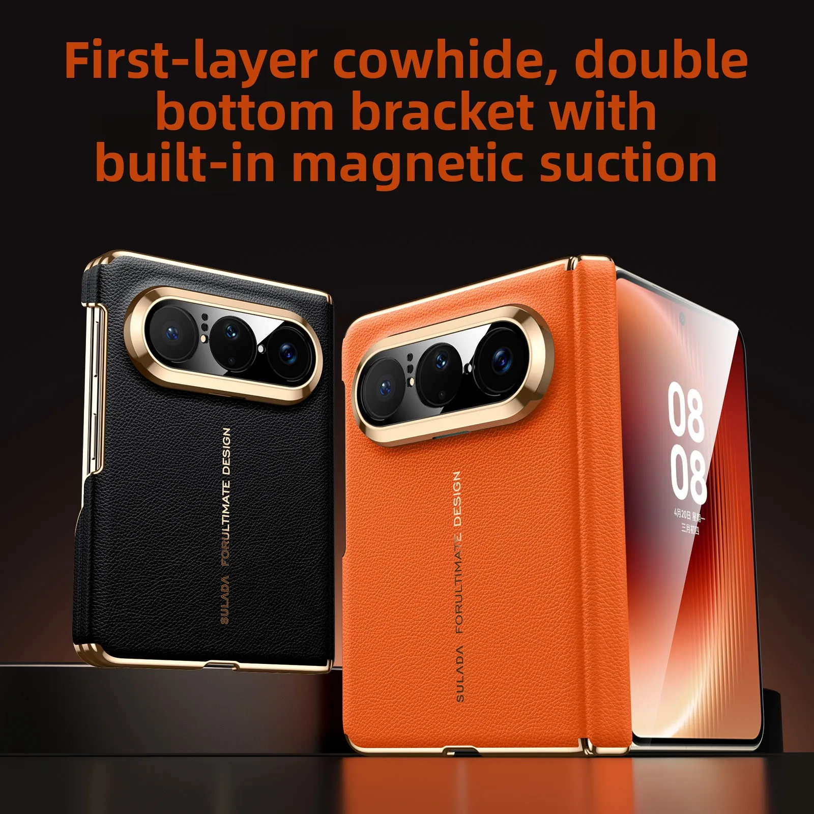 Dual-axis genuine leather case for huawei pura x max SULADA luxury style lens precision hole protection magnetic phone case
Dual-axis genuine leather case for huawei pura x max SULADA luxury style lens precision hole protection magnetic phone case