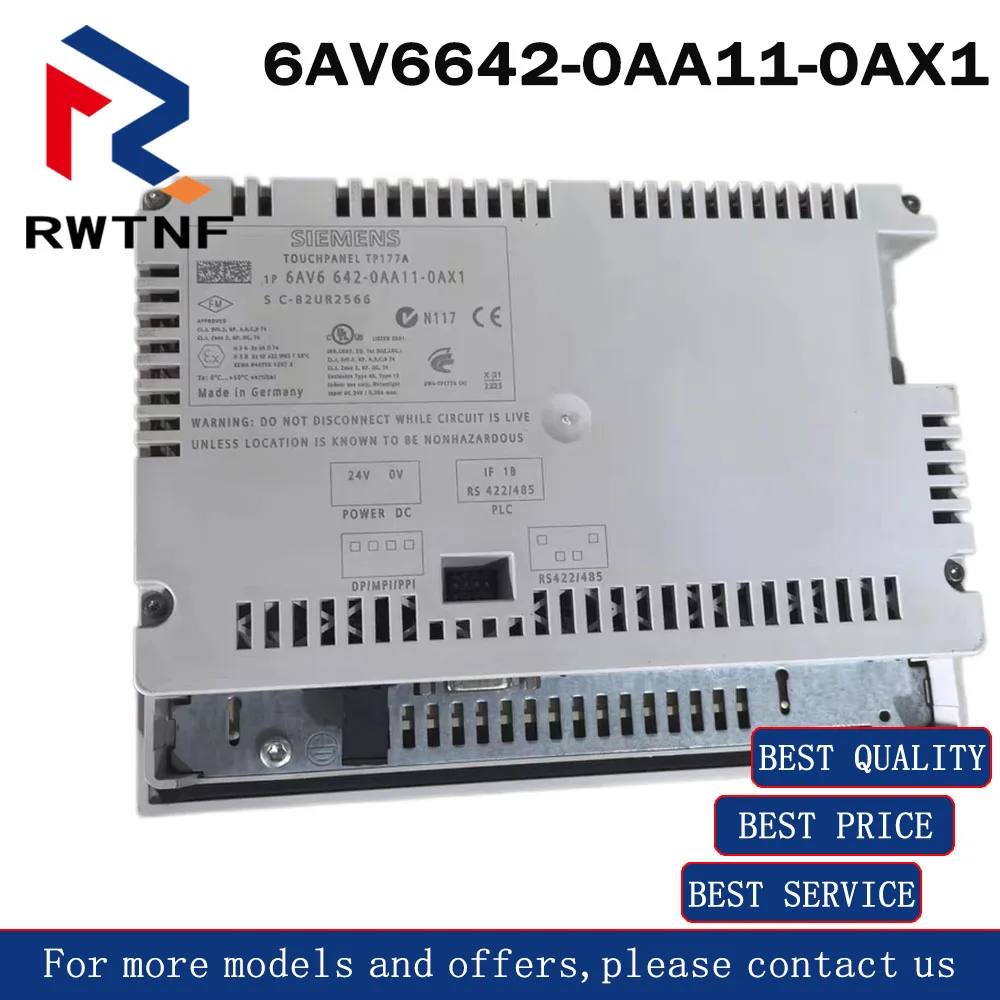Brand New Genuine 6AV6642-0AA11-0AX1 SIEMENS TP177A touch screen,100% original warehouse stock
Brand New Genuine 6AV6642-0AA11-0AX1 SIEMENS TP177A touch screen,100% original warehouse stock