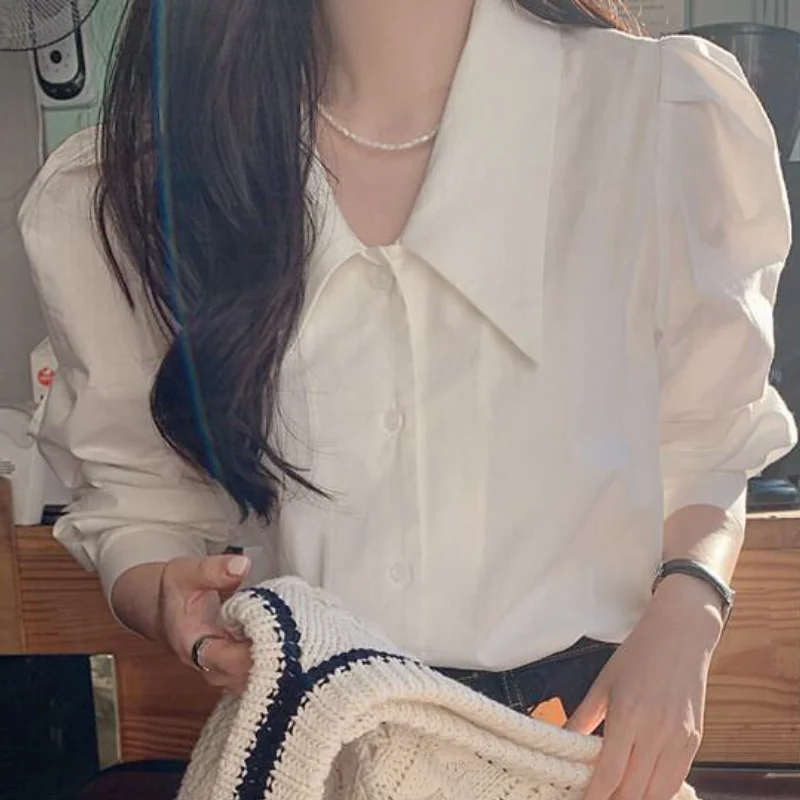 Korean Style Cotton Long Sleeve White Shirt Top Women Spring 2026 New Design Versatile Casual Button Down Solid Color Blouse
Korean Style Cotton Long Sleeve White Shirt Top Women Spring 2026 New Design Versatile Casual Button Down Solid Color Blouse