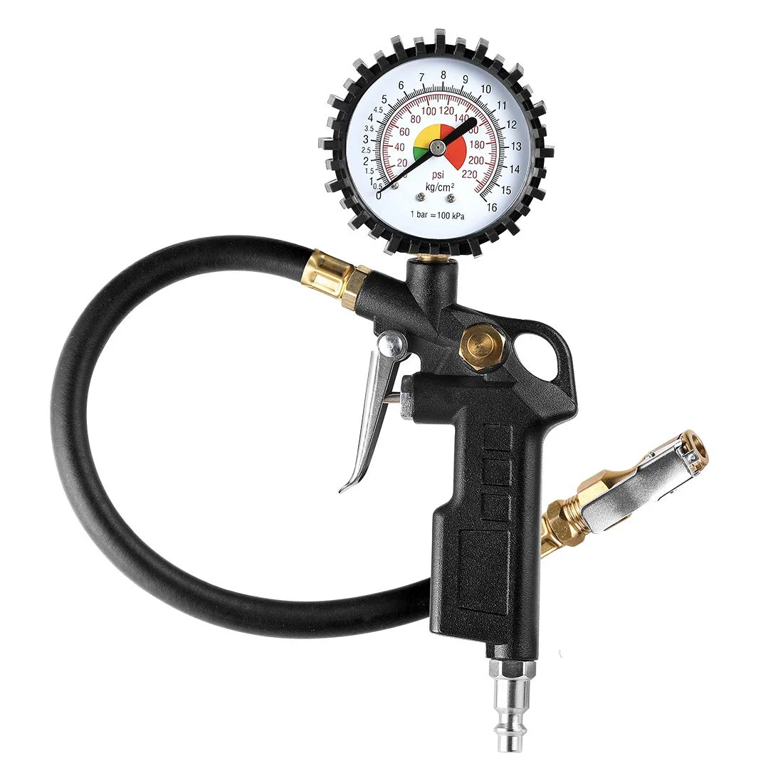 Tire Inflator Deflator with Pressure Gauge, 2-1/2" Dial, Brass Chuck for RV Car Motorcycle Bike
Tire Inflator Deflator with Pressure Gauge, 2-1/2" Dial, Brass Chuck for RV Car Motorcycle Bike